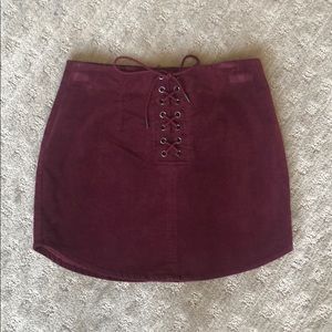Maroon/purple corduroy skirt
